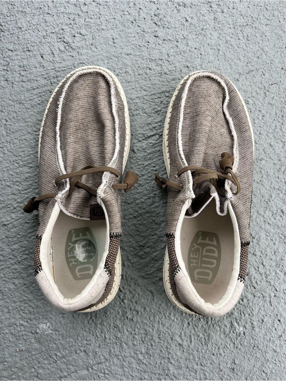 Hey Dude Men's Lightweight Brown Canvas Slip-On Shoes